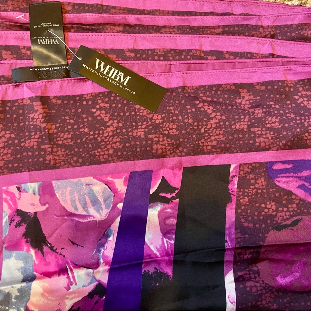 White House Black Market Pink and Purple Scarf